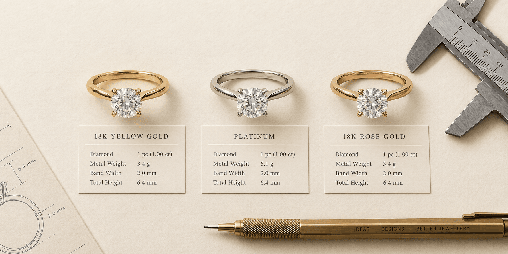Rose Gold, Platinum or Yellow: What Actually Changes When You Switch Metal